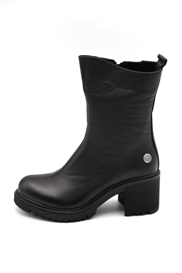 D25Kb-1700 Daily Heeled Black Women's Boots