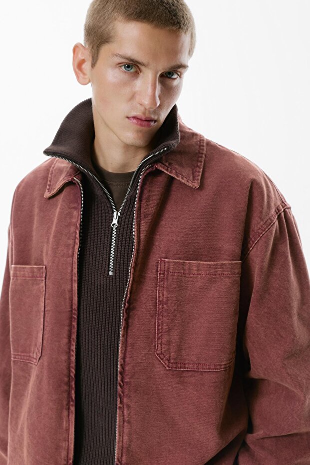 Fermuarlı Cepli Gömlek - 6