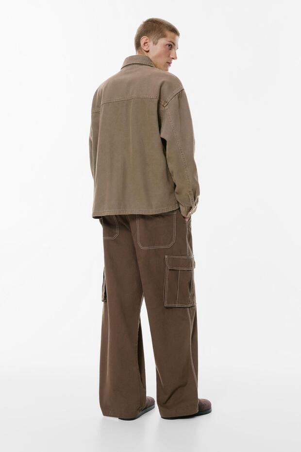 Fermuarlı Cepli Gömlek - 5