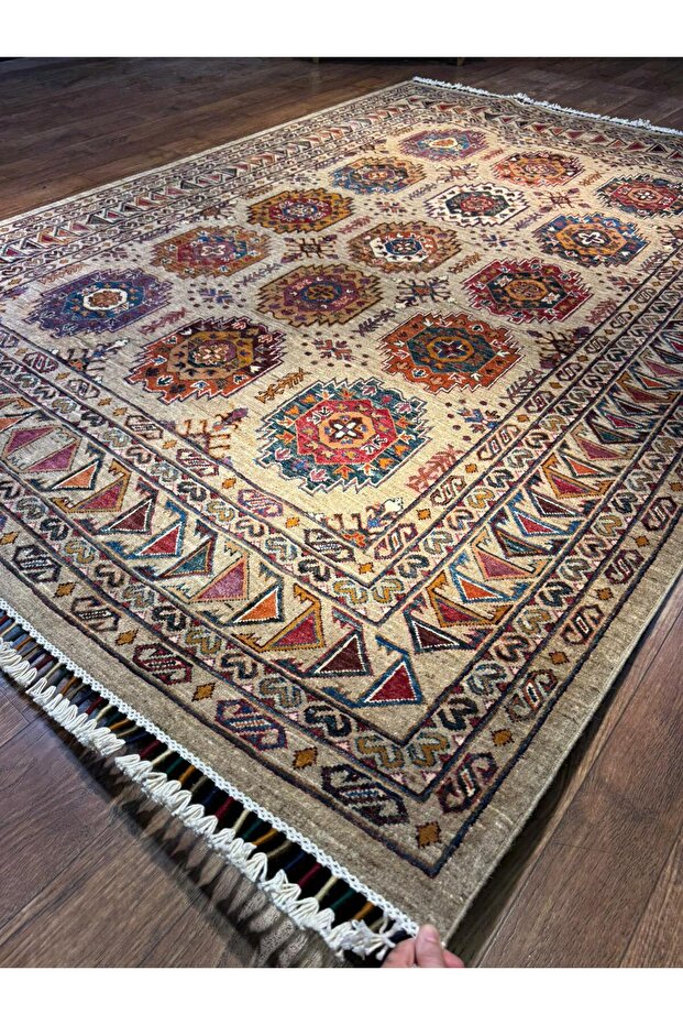 El dokuma Afgan halısı - 3