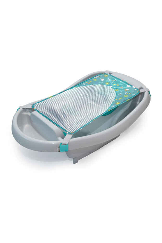 Summer by - Comfy Clean Deluxe Tub with Soft Sling & Foam, Grey, Ages 0–24 Months