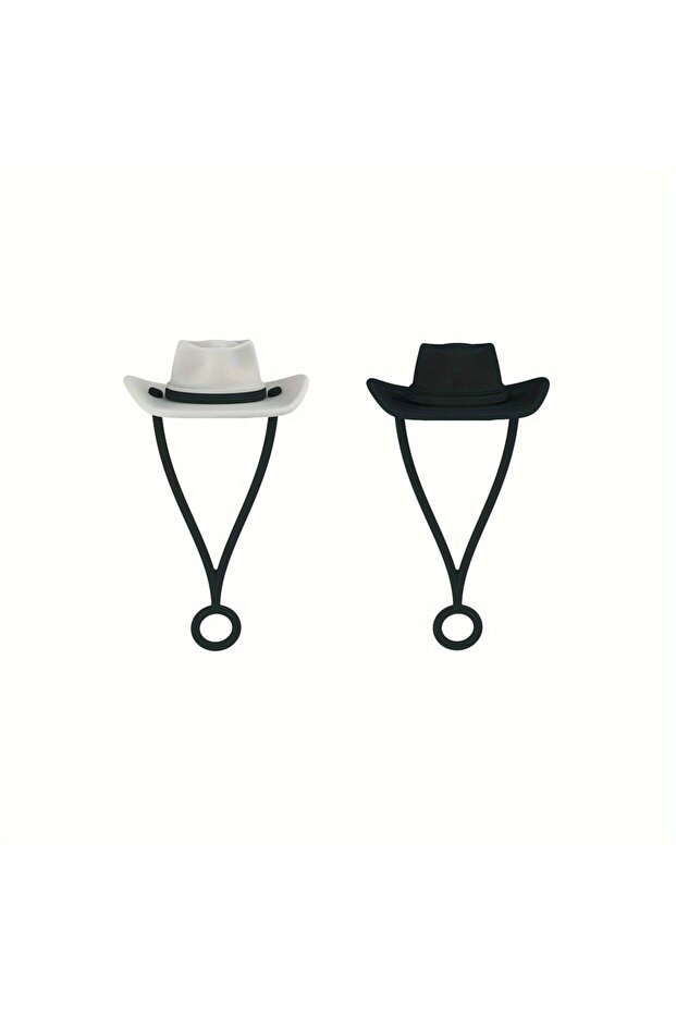 2pc Silicone Cowboy Hat Straw Covers Caps Compatible With Stanleys Cup 30 40 Oz Tumbler Cute Protect