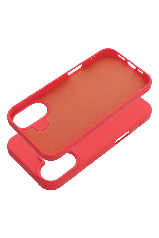 Soft-Touch Silicone Microfiber Protective Case for Apple iPhone 16, Wireless Charging, Peach - 2