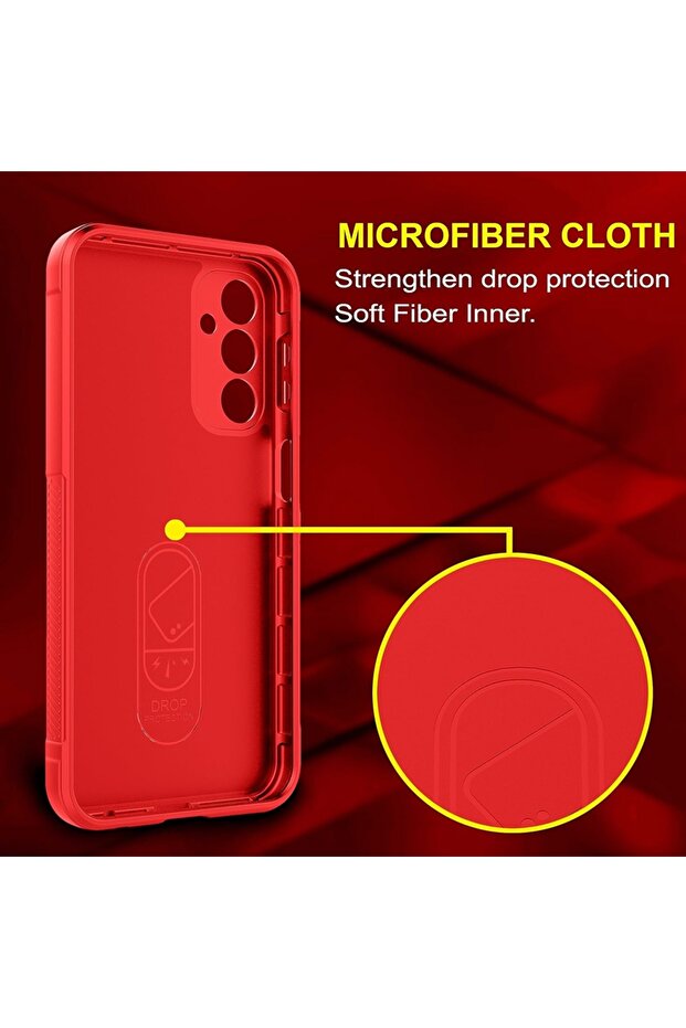 Buffer Case with Microfiber for Samsung Galaxy S25, Flexible TPU, Red - 5
