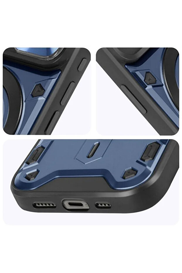 SurveilProRingLens Cover for Apple iPhone 16, Rotating Ring, Blue - 5