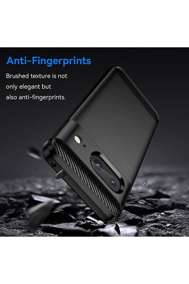 TPU Silicone Case for Google Pixel 8, Carbon, Black - 4