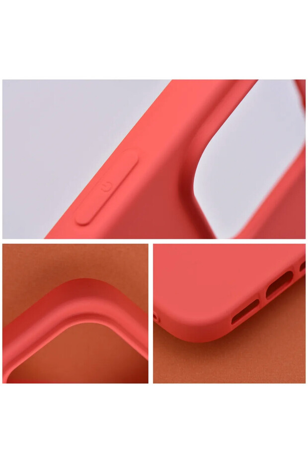Soft-Touch Silicone Microfiber Protective Case for Apple iPhone 16, Wireless Charging, Peach - 4