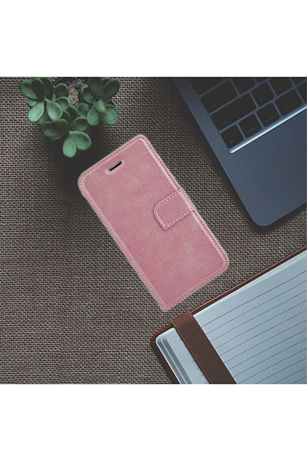 Handmade Flip Case for Samsung Galaxy A22 4G, Stand Function, Wallet, Rose - 4