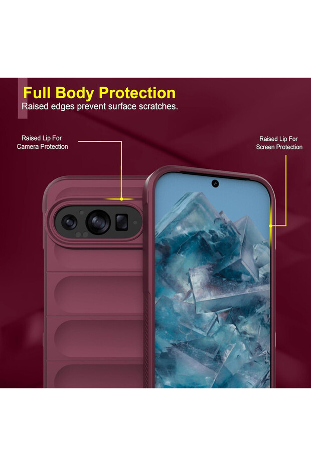 Buffer Case with Microfiber for Google Pixel 9 Pro XL, Flexible TPU, Purple - 5