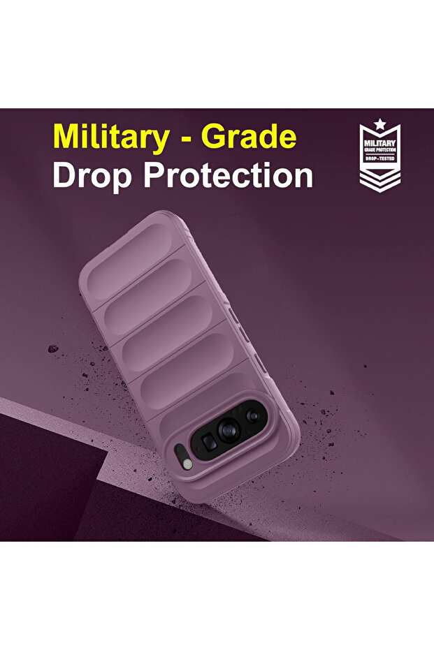 Buffer Case with Microfiber for Google Pixel 9 Pro XL, Flexible TPU, Purple - 4