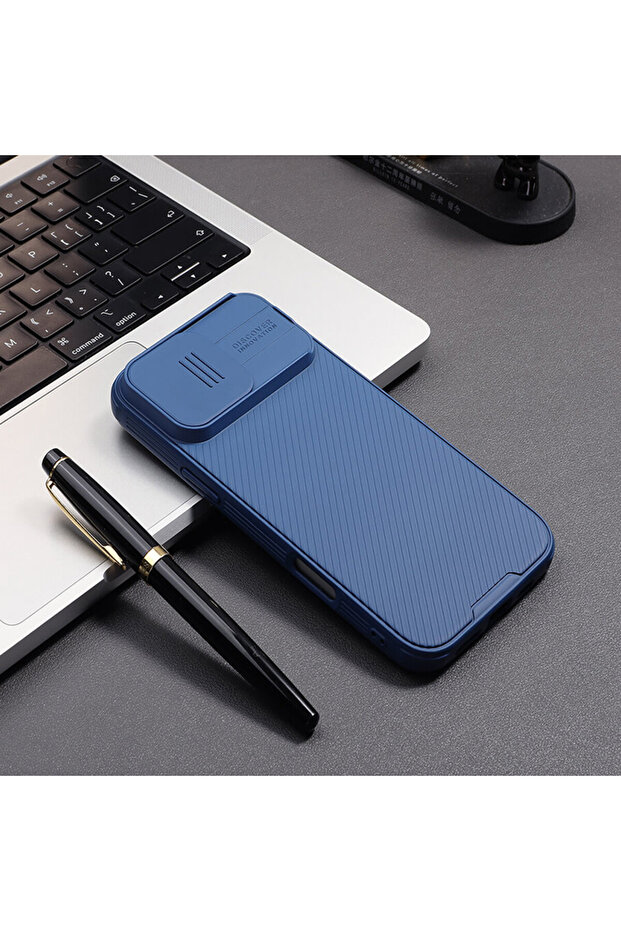 Lens Cover Back Case for Apple iPhone 16, Magnetic Function, Camshield Blue - 6