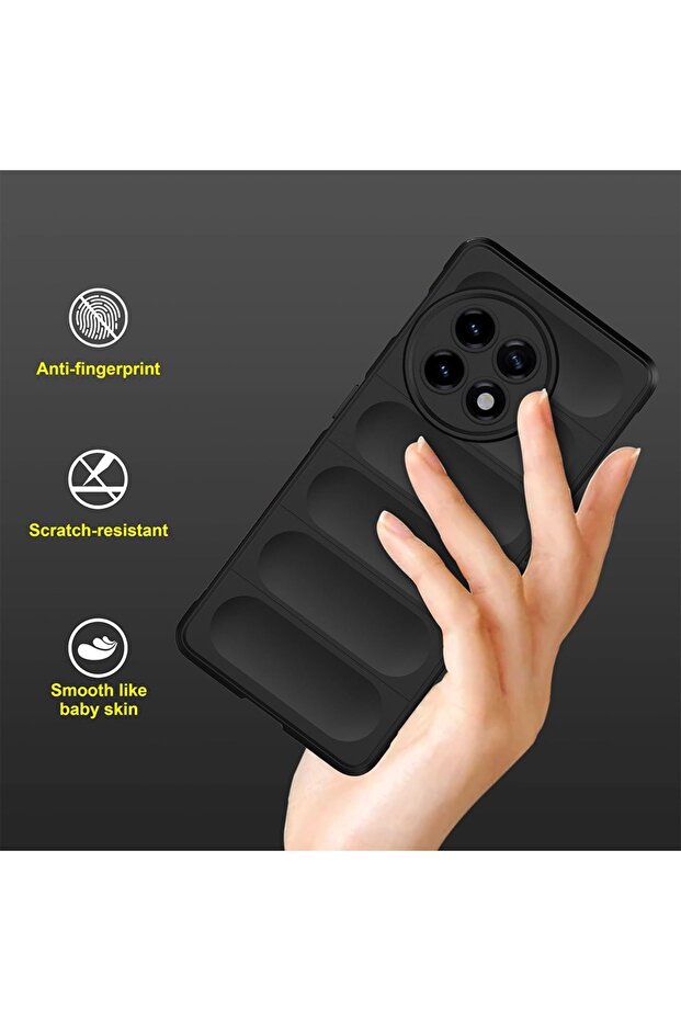 Buffer Case with Microfiber for OnePlus 13, Flexible TPU, Black - 3