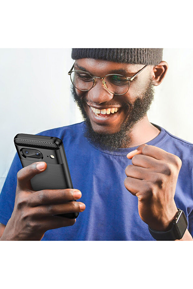 TPU Silicone Case for Google Pixel 8, Carbon, Black - 5