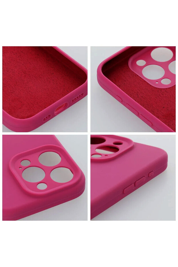 2mm Microfiber Silicone Protective Case for Apple iPhone 16, Hot Pink - 2