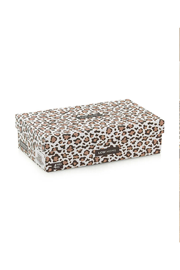 LCW HOME Leopar Desenli İki Kişilik Porselen Kahve Fincan Takımı 90 ml - 3