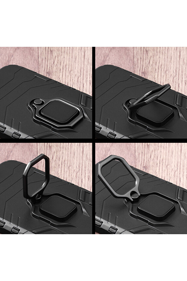 Reinforce Shield Protective Case for Apple iPhone 16 Plus, Armor Ring, Black - 4