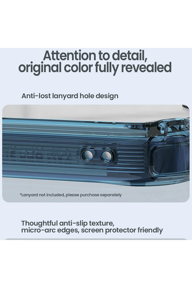 AntiShock Case for Apple iPhone 16, Magnetic Function, Transparent/Blue - 6