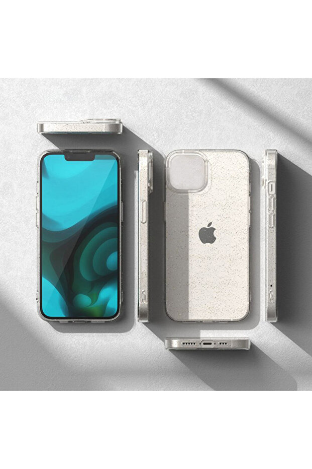 Dazzle TPU case for Apple iPhone 16 Pro, Sparkling Design, Transparent - 3