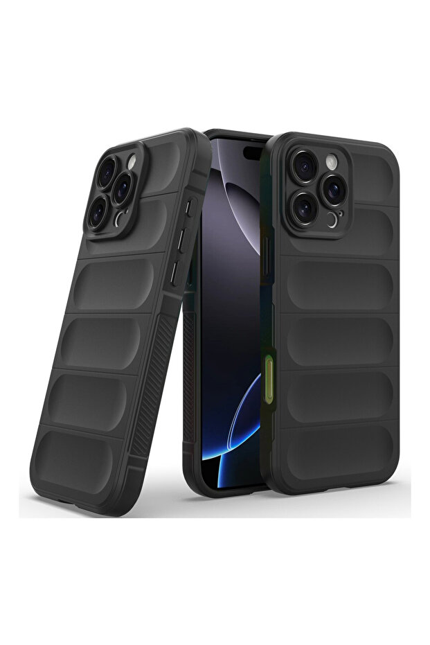 Buffer Case with Microfiber for Apple iPhone 16 Pro, Flexible TPU, Black - 5