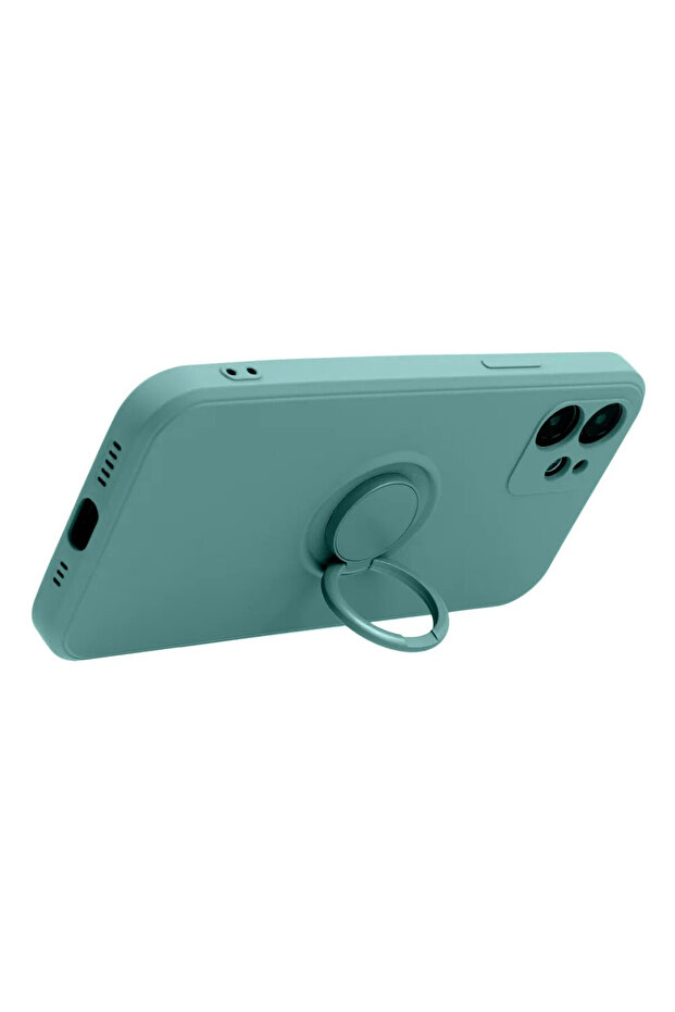 Case for Apple iPhone 16 Plus, Microfiber Interior, Ring Holder, Camera Protection, Green - 5