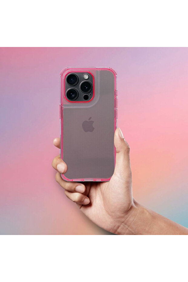 ArrayEX Clear case for Apple iPhone 16 Pro Max, AntiShock, Clear/Pink - 2