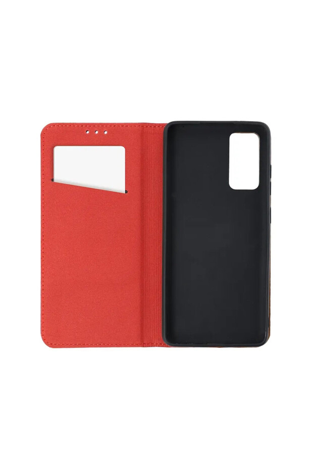 Genuine Leather Flip Case for Apple iPhone 16 Plus, Stand Function, Red - 6