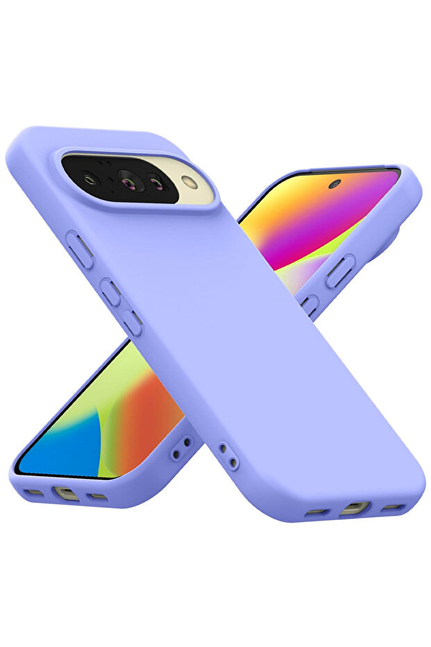 Smooth Silicone Microfiber Protective Case for Google Pixel 10, Lavender Purple - 1