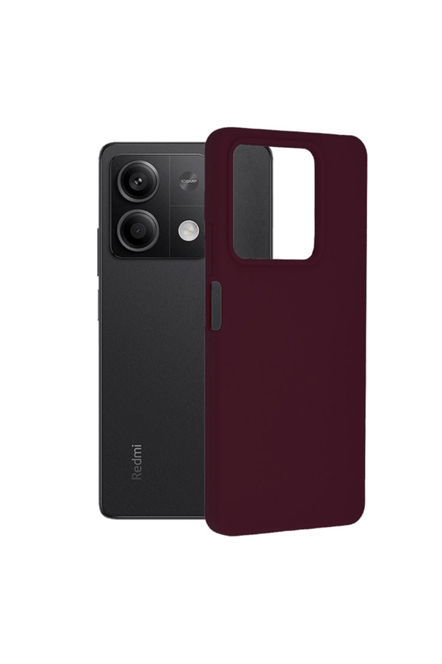 Husa de silicon TPU pentru Xiaomi Redmi Note 13 Pro, Interior Microfibra, Visiniu
