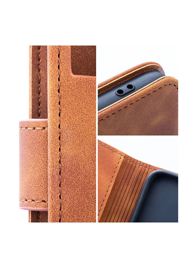 Leather Flip Case for Apple Iphone 13 Pro Max, Unique Design, Brown - 4