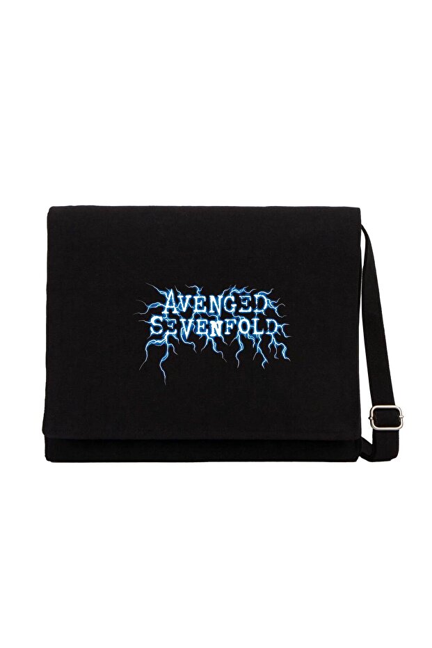 حقيبة ماسنجر من القماش باللون الأسود تحمل شعار Avenged Sevenfold Lighting