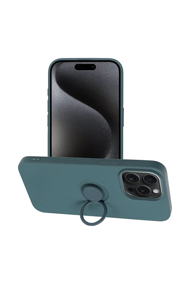 Case for Apple iPhone 16 Plus, Microfiber Interior, Ring Holder, Camera Protection, Green - 2