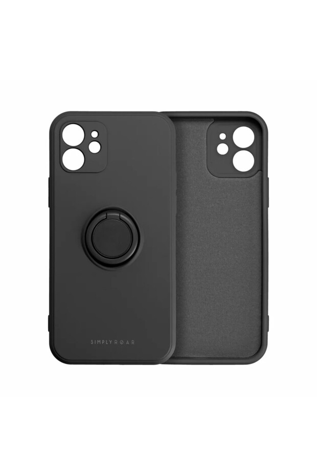 Premium Case for Apple iPhone 16, Microfiber Interior, Ring Holder, Camera Protection, Black - 4