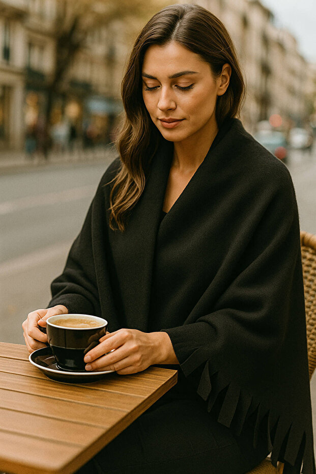 Uniszex gyapjú vállkendő 70X180 cm téli meleg kendő Elegantwarm - 3