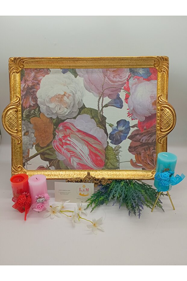 L&M Italian Dark Rose Gold Wooden Tray
