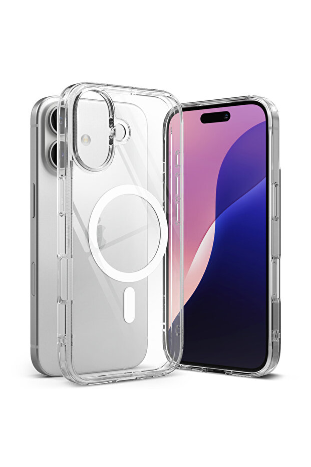 Crystal-Clear Magnetic Case for Apple iPhone 16, Transparent - 1