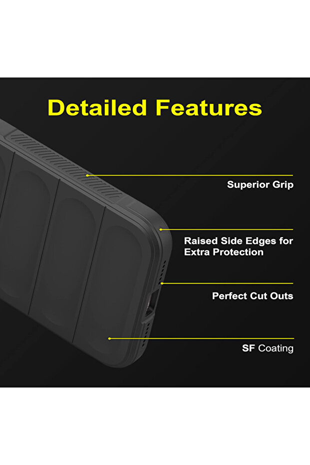 Buffer Case with Microfiber for OnePlus 13, Flexible TPU, Black - 5