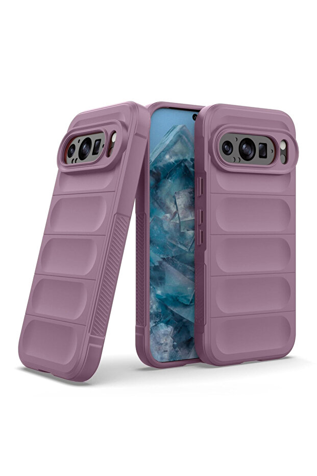 Buffer Case with Microfiber for Google Pixel 9 Pro XL, Flexible TPU, Purple - 1