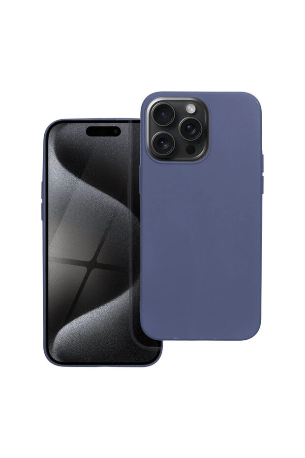 Silicone Case for Apple iPhone 15, Soft Feeling, Camera Protection, Blue - 1