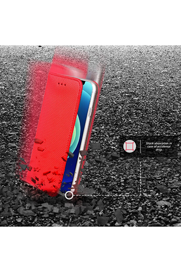 Husa Flip pentru Honor X8c, Texture Design, Rosu - 3