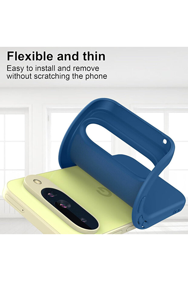 Smooth Silicone Microfiber Protective Case for Google Pixel 10, Blue - 4