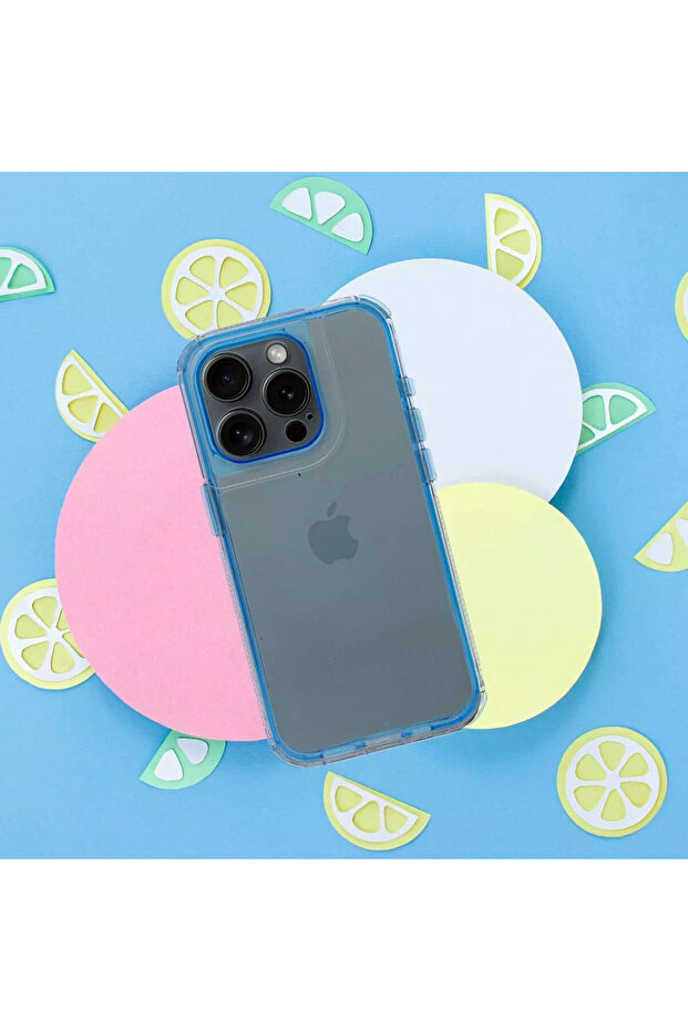 ArrayEX Lucid Case for Apple iPhone 16 Pro, AntiShock, Clear/Blue - 5