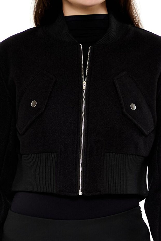 Fermuarlı Bomber Ceket - 5