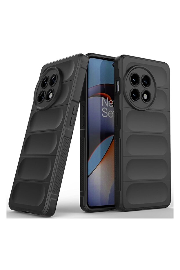 Buffer Case with Microfiber for OnePlus 13, Flexible TPU, Black - 1