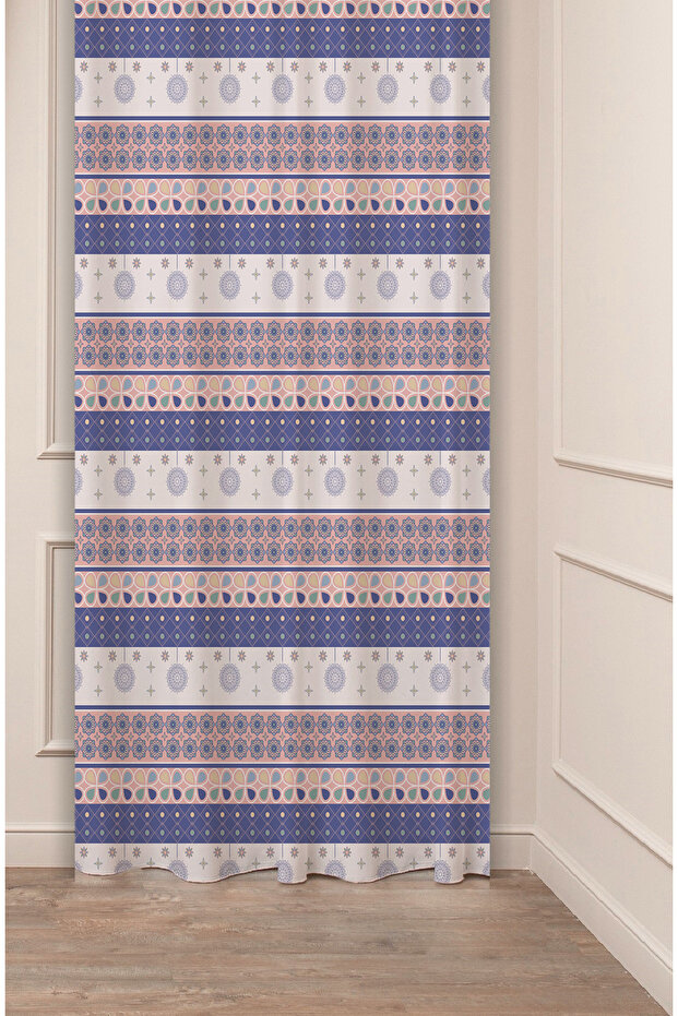 Authentic Anatolian Motifs Old Ancient Patterned Special Design Digital Printed (Single Wing) Stylish Background Curtain