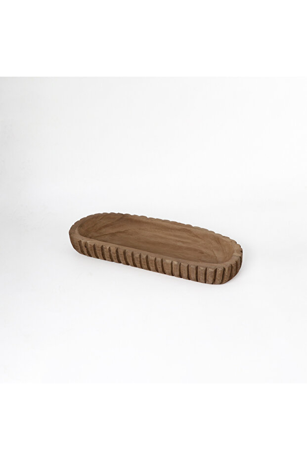Rectangular serving platter with ribbed edges in a luxurious design - 1