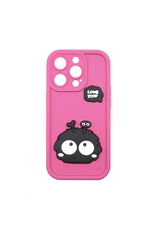 Protective Case for Apple iPhone 13 Pro Max, Camera Protection, Animated Character, Magenta