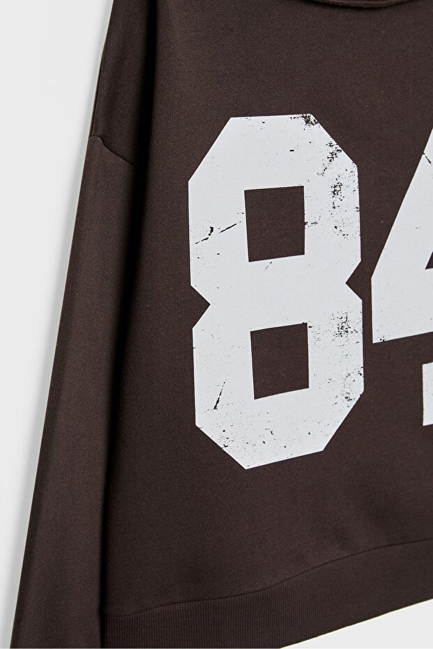 Asimetrik Yakalı Basic Sweatshirt - 8