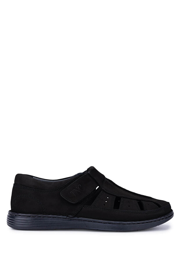 Men's Genuine Leather Black Nubuck Casual Shoes