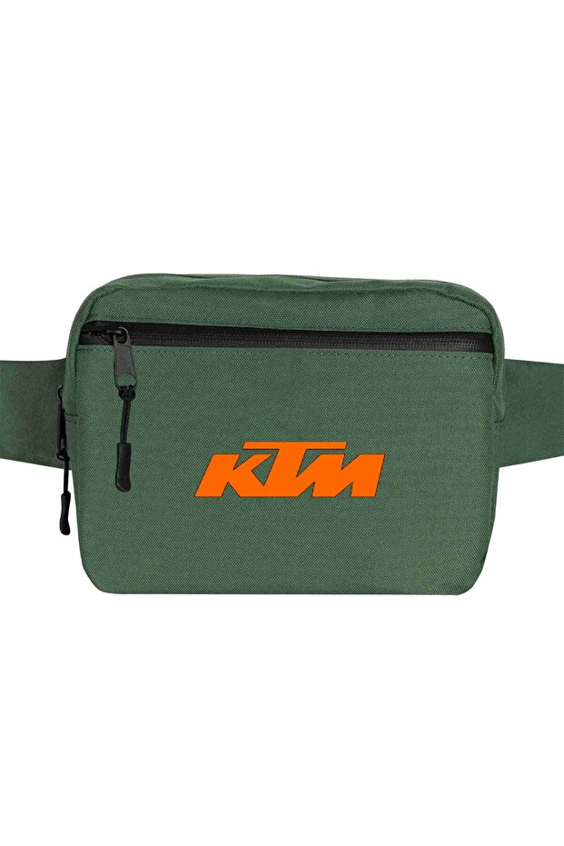 حقيبة خصر بشعار KTM Motocycle باللون البرتقالي باللون الأخضر
