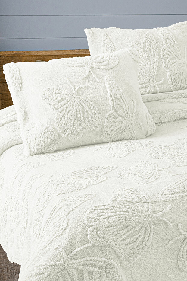 Butterfly Patterned Double Soft Wellsoft Blanket / Bedspread 230X250Cm |   Without Pillow - 2